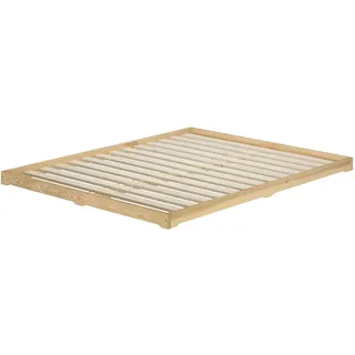 Erst-Holz®Futonbett 160x200 platzsparend extra niedriges Loftbett Esche lackiert V-60.47E-16Rollrost inkl.