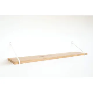 Natural Goods Berlin 1x Design Wandregal Eiche 100cm | viele Farben & Modelle | Regalboden Massivholz Metall Schweberegal hängend, Regalwinkel, Konsole (Regal PRENZLBERG (20cm Tiefe), Weiß)