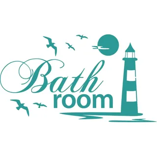 GRAZDesign Wandtattoo Bad Bathroom Leuchtturm maritime Deko Wand Aufkleber - 54x30cm / 054 türkis