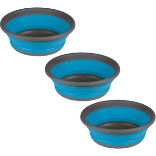 #11 3x Faltbarer Schüssel - rund - 6 Liter - Ø32,5x12 cm - gefaltet 4,5 cm hoch - blau - Waschschüssel Spülschüssel Wasserschüssel - Kunststoff Spüle