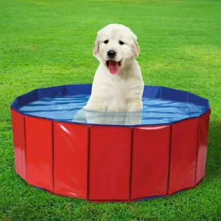Hundepool Hundeplanschbecken Haustierpool Faltbar rutschfest rot 80x30cm Pool 89