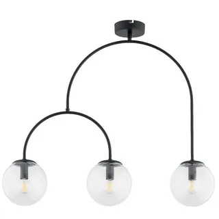 Licht-Erlebnisse Deckenleuchte ELIDO, ohne Leuchtmittel, Glas Metall Schwarz E14 3-flammig Kugel Schirm Modern schwarz