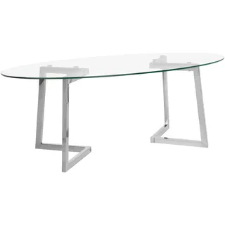 Beliani Couchtisch Fresno Glas Silber