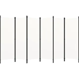 vidaXL 6-tlg. Raumteiler Weiß 300x180 cm