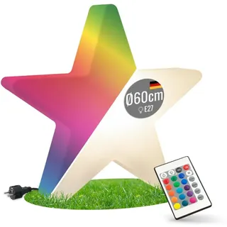 8 seasons design RGB Weihnachtsstern 60cm Shining Star (Weiß), E27, Farbwechsel, dimmbar, mit Fernbedienung – LED Stern für außen (Garten, Terrasse) und innen - winterfest - Weihnachtsdeko outdoor