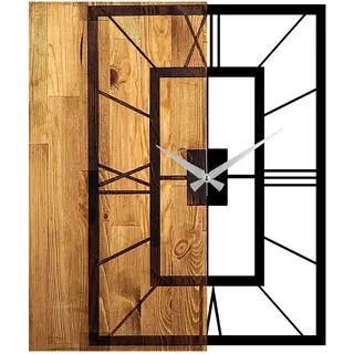 Wanduhr aus Holz, dekorativ, quadratisch
