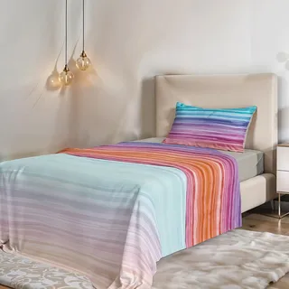 Fantasy Italian Bed Linen Bettwäsche, Rainbow, Einzelne, Mikrofaser, Regenbogen