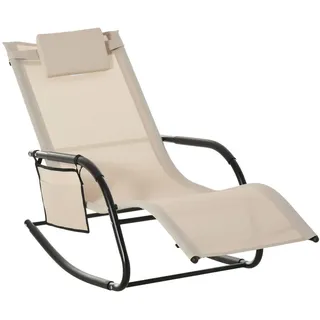 Outsunny Schaukelstuhl 62 x 88 x 150 cm beige