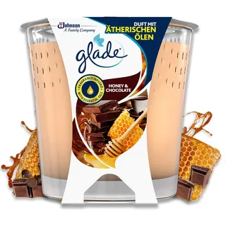 Glade (Brise) Duft-Kerze im Glas, Honey & Chocolate, bis zu 30 Stunden Brenndauer, 129 g