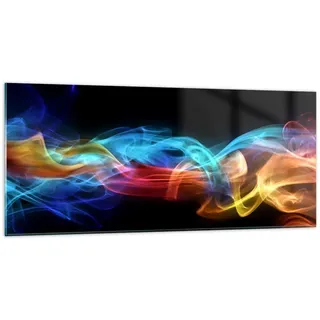 Wandbilder Dekoration Wohnzimmer Abstrakt luft bunt figur Panorama Bilder auf Glas 120x50cm Glasbild Schlafzimmer Küche Wand Kunstdruck Art Groß Wanddeko Bild im Glas Modern Wall Decor GAB120x50-2171
