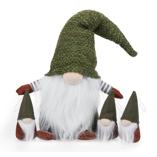 Homewit Dekofigur Weihnachten Deko Wichtel, Schwedischen Weihnachtsmann Santa Tomte Gnom (Set, 4 St., Christbaumschmuck), Skandinavischer Zwerg Geschenke für Kinder Familie Ostern Weihnachten grün