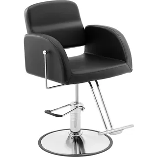 Friseurstuhl mit Fußstütze 50 65 cm 200 kg Schwarz, Silbern - Friseurstühle physa