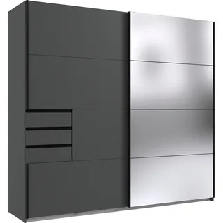 WIMEX Schwebetürenschrank Saigon 225 x 208 x 64 cm Grau/Schwarz