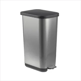 Rotho Abfalleimer 60 L ORBE- Treteimer Geruchsdicht - Abfallbehälter 42,3 x 31,7 x 67,7 cm - Mülleimer mit Softclose - Tretabfalleimer - Grau
