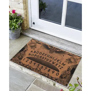 Badematte Halloween Ouija-Brett Mit Hexenschädel Schmutzabtreter Waschbar Anti-Rutsch Türvorleger rutschfeste Eingangsmatte Für Büro Flur 40×60Cm