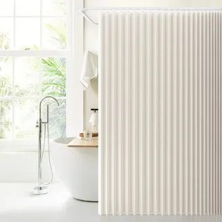 DSSHENGDS Anpassbar Badezimmer aus wasserdicht beschwerer duschvorhang,faltbar Vorhang dusche,für Badewanne Bad Schlafzimmer-White- 80x200cm