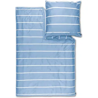 Bugatti Gestreift Baumwolle Blau 135 x 200 cm + 80 x 80 cm
