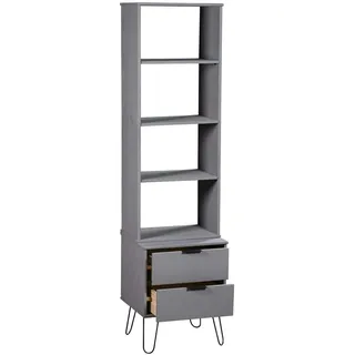 vidaXL Bücherregal York Range Grau Massivholz Kiefer