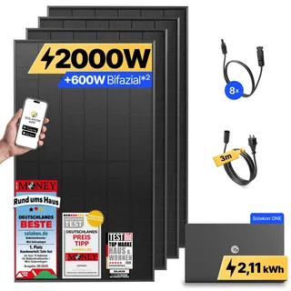 onPower: 2000 Watt Balkonkraftwerk - ohne Halterung / 2.11 kWh / 3m