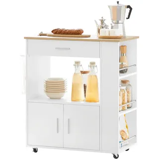 SoBuy Küchenwagen mit 1 Schublade Weiß 75x46x88cm Funktional