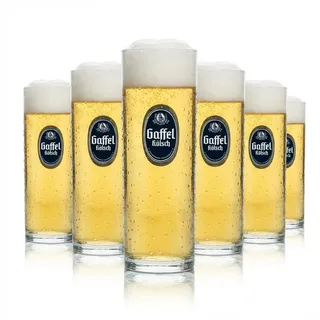12x Gaffel Bier Glas 0,25l Kölsch Stange Gläser Köln Beer Brauerei Becher Rastal - Transparent