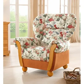 Home affaire Sessel Milano, bequemer Ohrensessel im Landhaus-Stil, Hochlehnsessel orange