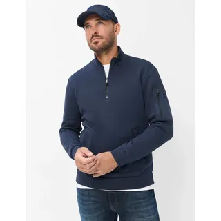 Strickpullover BRAX "Style SION", Herren, Gr. L (52), schwarz (nachtblau), 70% Baumwolle, 30% Polyester, Pullover Strickpullover