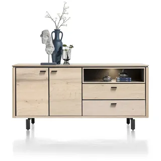 Henders & Hazel Livada Sideboard mit LED Wildeiche Furnier/Metallgestell - Schwarz