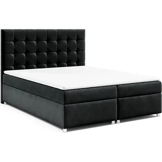 Best For Home Boxspringbett mit Bettkasten Trinity K-9 Bonellfederkern inkl - Schwarz