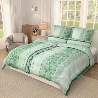 SOFT HARMONY Wendebettwäsche Streifen mit Ranken Mikrofaser samtweich Doppelbett, 6tlg.