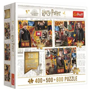 Trefl Puzzle Harry Potter: Ron, Hermine und Harry 400 + 500 + 600 Teile,