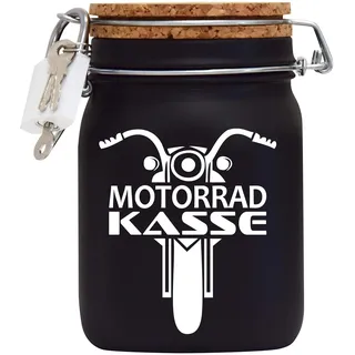 Spardose Motorrad Kasse Geld Geschenk Idee Schwarz L