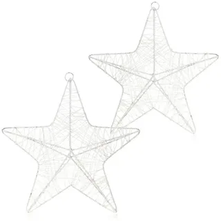 COM-FOUR Deko Stern Weihnachten 2x weiß