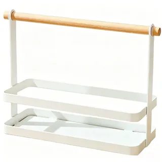 Vilgftyiet Minimalistisches Gewürzregal aus Karbonstahl, Hand-Küchen-Organizer für Gewürze und Snacks, rostbeständig, offenes Aufbewahrungsregal (weiß)