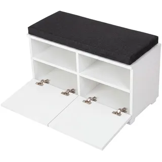 [en.casa] Brande 80 x 42 x 35 cm gepolstert / weiß