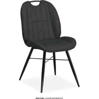 omg design Esszimmerstuhl Shelton Polyester grau/schwarz 2er Set