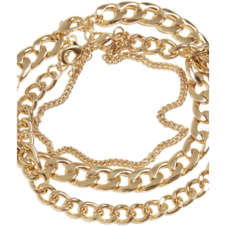 Fußkette URBAN CLASSICS "Urban Classics Unisex Layering Anklet" Gr. L, gold, Fußketten, Damen, L/XL, Metall