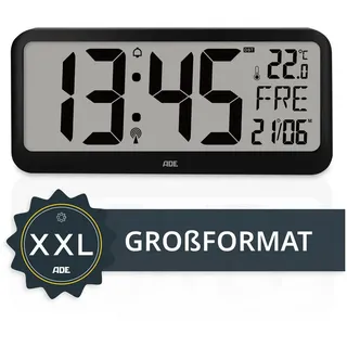ADE Digitale Wanduhr 37,1 cm  XXL schwarz