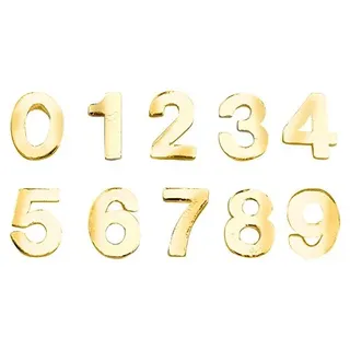 Efco "0–9 Zahlen Sortiert Wachs Dekoration, Gold Brilliant, 8 mm