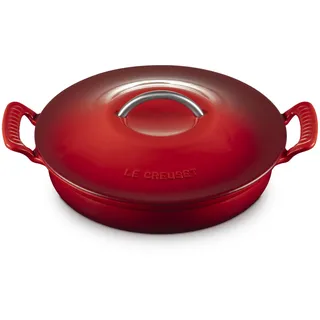 Le Creuset Modern Heritage flacher Kochtopf, 28 cm, kirschrot