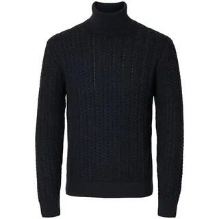 SELECTED HOMME Rollkragenpullover in Dunkelblau - L