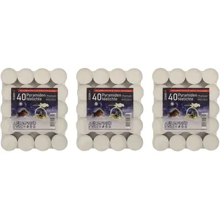 Ebersbacher Kerzenfabrik GmbH 3er Pack Pyramidenteelichte 36 Stück/Packung mit Alu-Hülle, Unparfümiert (3 x 36 Stück)