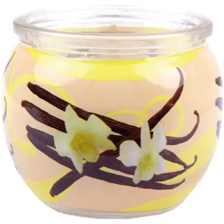 HS Candle Duftkerzen Motiv im Glas, lange Brenndauer und angenehmer Duft (Vanille)