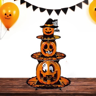 Cupcake-Ständer | Halloween-Kürbis-Cupcake-Ständer mit 3 Etagen,Partydekorationen, Dessertturm, Feiern, Bäckerei-Fensterauslagen Youngwier