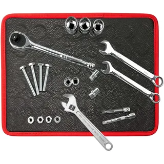 Magnetische Werkzeugmatte 32x25 cm, Faltbar Magnetmatte Werkzeug aus PVC, rutschfeste Starke Magnet Matte für Schrauben Muttern Bolzen Scheiben, für Werkstätten Garagen Autoreparatur (Rot)