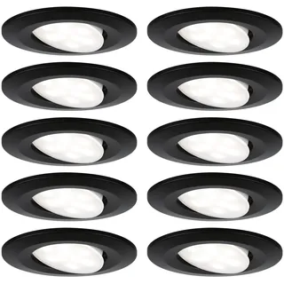 Paulmann Einbauleuchte Calla 10er Set 10x6W rund schwarz matt IP65
