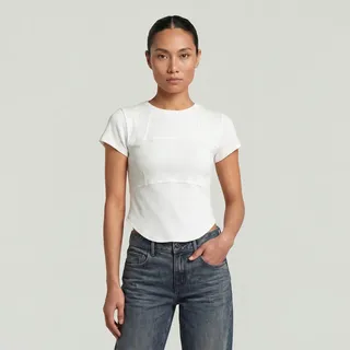 Corset Slim T-Shirt - Weiß - Damen - L