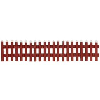 ECD Germany Deko Holz Zaun Rot 90 cm