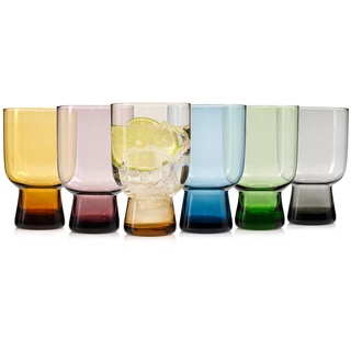 SÄNGER Gläser-Set Corsica, Glas, Trinkgläser im Mediterranen Design, spülmaschinengeeignet, 350 ml bunt