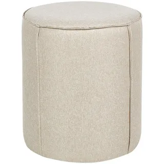 Beliani Pouf Leinen 40 x 43 x 40 cm Beige